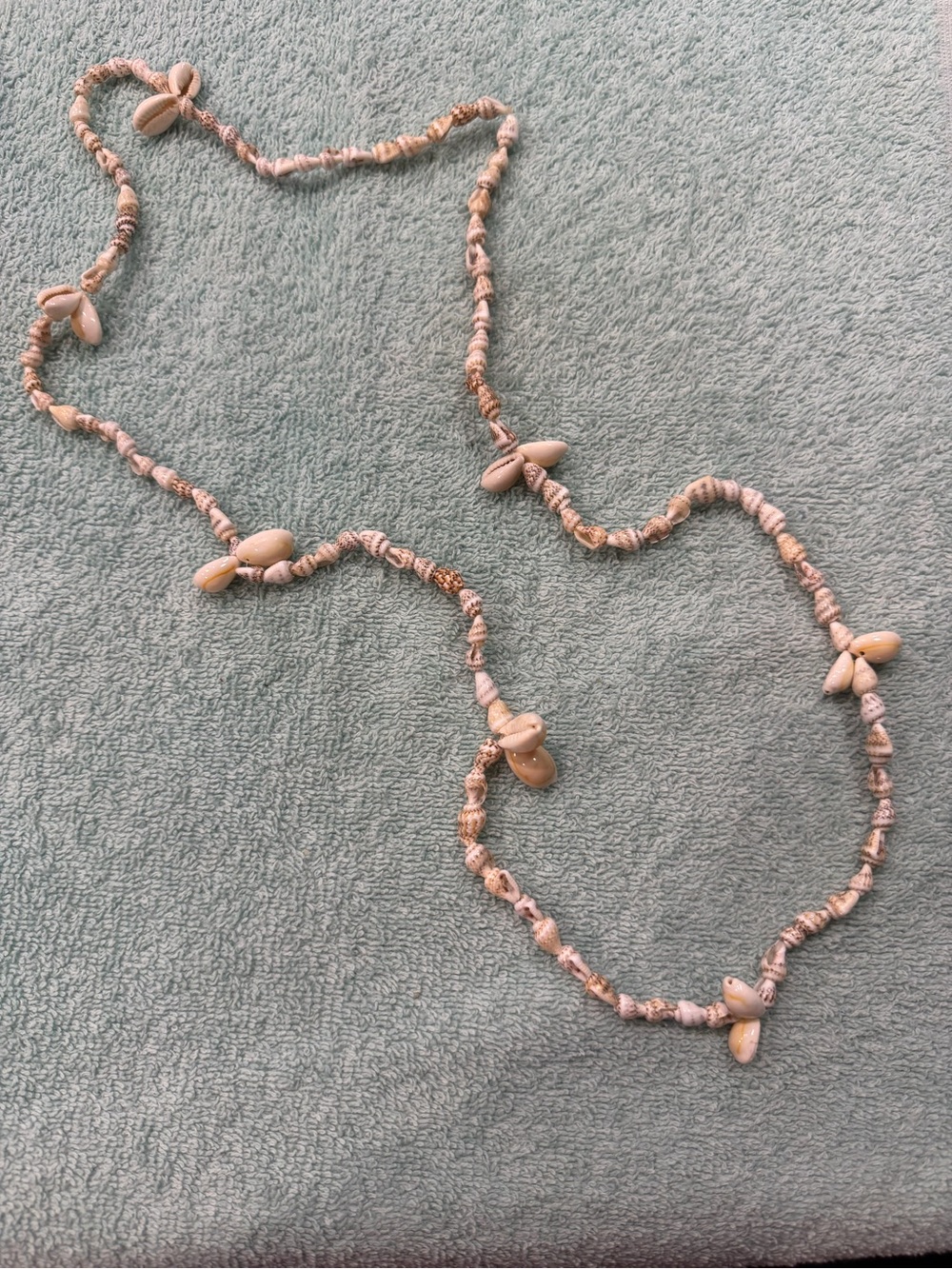 Beaded Shell Strand Necklace - Cream Beads with Shell Accents